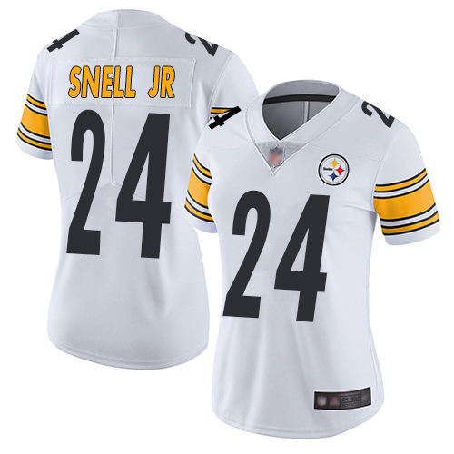 Women Pittsburgh Steelers Football 24 Limited White Benny Snell Jr. Road Vapor Untouchable Nike NFL Jersey